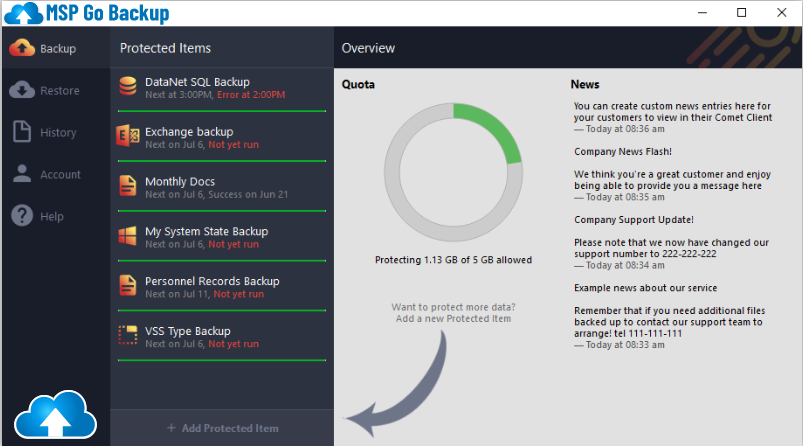 various backup types